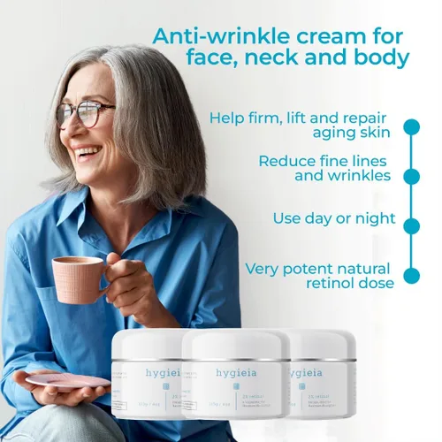 Vista 5 de Hygieia + Radiant Skin Duo - Crema de colágeno (4 onzas) y crema de retinol al 2% (4 onzas) - Restaura el brillo juvenil y reduce las arrugas
