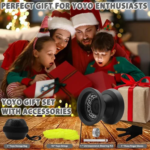 Vista 6 de YOYOSTUDIO Yoyo giratorio de dedo F25 para niños de 8 a 12 años y adultos, Yoyo profesional de doble propósito para todos los jugadores, yoyos