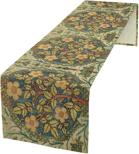 Vista 10 de Camino de mesa con diseño de patas de perro, lindo animal con estampado de patas de cachorro, decoración de fiesta de cumpleaños, casa de campo
