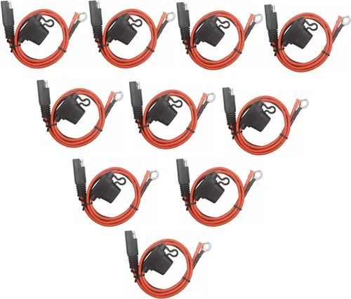Vista 12 de Cable de terminal de anillo tórico – Conector SAE de 2 pies, enchufe SAE a cable cargador de batería, adaptador de extensión de arnés de terminal