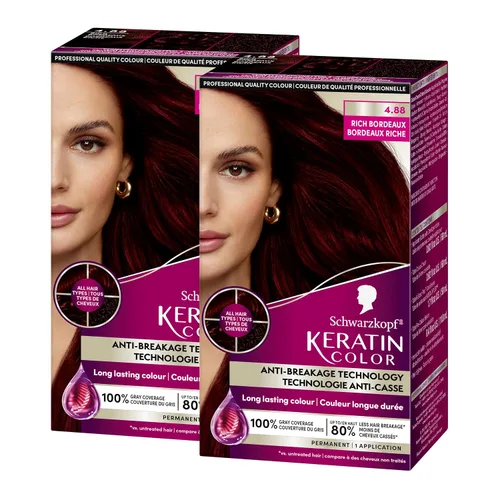 Vista 11 de Schwarzkopf Keratin - Tinte permanente para el cabello, castaño castaño medio 7.7, color de calidad profesional para hasta el 100 % de cobertura