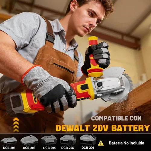 Vista 4 de Ecarke Amoladora de cabeza plana compatible con batería DeWalt de 20 V, 4-1/2 a 5 pulgadas, 11000 RPM, sistema de seguridad múltiple