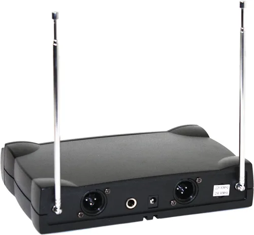 Vista 3 de EMB Sistema de micrófono inalámbrico profesional EBM52H Dual VHF - Micrófonos profesionales manos libres para presentaciones, fitness, karaoke