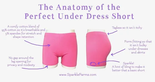 Vista 2 de Shorts escolares bajo falda, Sparkle Farms Girls, paquete de 3, tallas 3 -12