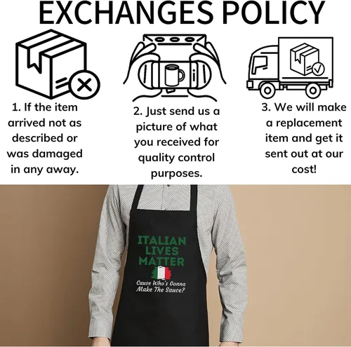 Vista 4 de Delantal negro de comida - Funny Italian Lives Matter Cook Novedad Italia Bandera Camiseta Negro Delantales de cocina, Negro