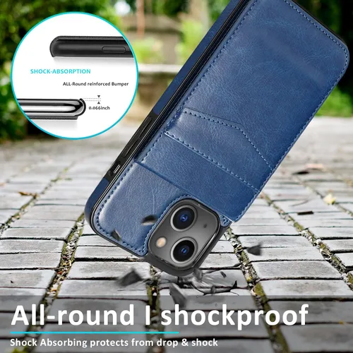 Vista 6 de Asuwish Funda compatible con iPhone 15 de 6.1 pulgadas con protector de pantalla de vidrio templado y tarjetero para tarjetas de crédito, soporte