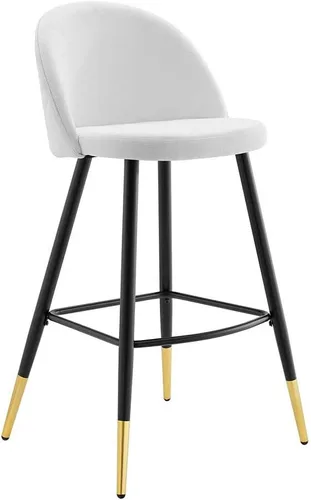 Vista 11 de Modway Taburetes de comedor tapizados de tela Cordial en Azure - Juego de 2