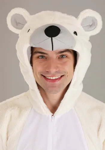 Vista 3 de Disfraz de oso polar tipo pijama para adultos Multicolor