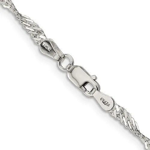 Vista 4 de 925 Sterling Silver 3mm Link Singapore Chain Necklace 18 Inch Pendant Charm Fine Jewelry For Women Gifts For Her