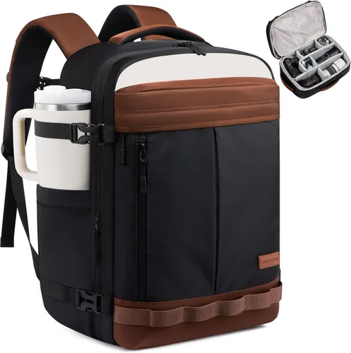 Vista 19 de LOVEVOOK - Mochila de viaje para mujer y hombre, aprobada como equipaje de mano, bolsa de artículos personales TSA, accesorios esenciales