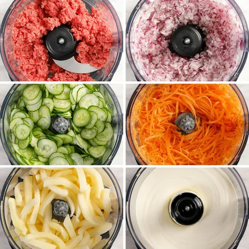 Vista 5 de Panasonic Procesador de alimentos, picadoras eléctricas de verduras para preparación rápida de alimentos, 5 accesorios para triturar, batir, picar