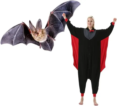 Vista 6 de SimZoo Pijama de animal para adultos, disfraz de una sola pieza para Bate