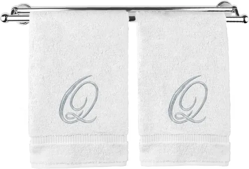 Vista 205 de Toalla de mano con monograma, regalo personalizado, 16 x 30 pulgadas, extra absorbente, 100% algodón turco, acabado de rizo suave, para baño, cocina