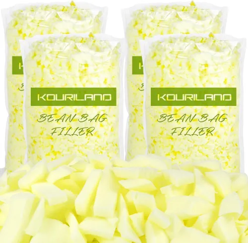 Vista 16 de Relleno de puf de 5 libras, relleno de espuma viscoelástica triturada, relleno de puf, relleno de puf para sofá, animales de peluche, cama de perro