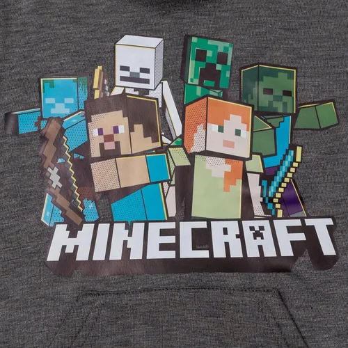 Vista 3 de Minecraft Sudadera con capucha de forro polar para niños pequeños a niños grandes (4-18-20)