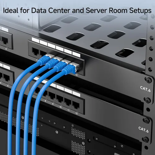 Vista 3 de Cable Matters [Listado UL] Panel de conexión de 12 puertos para montaje en pared o montaje en rack, Panel de conexiones IU Cat6 RJ45 para Ethernet