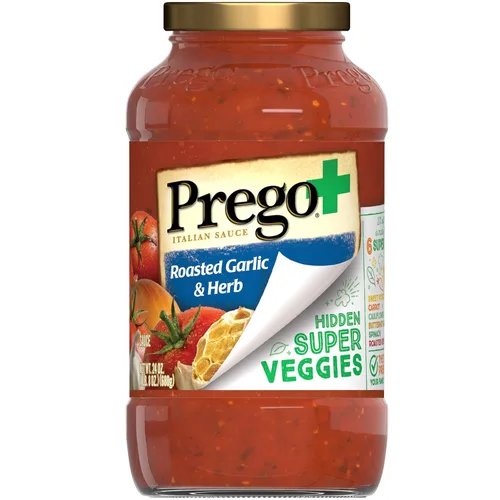 Vista 26 de Prego Tomate grueso con salsa de pasta de ajo y cebolla, tarro de 24 onzas