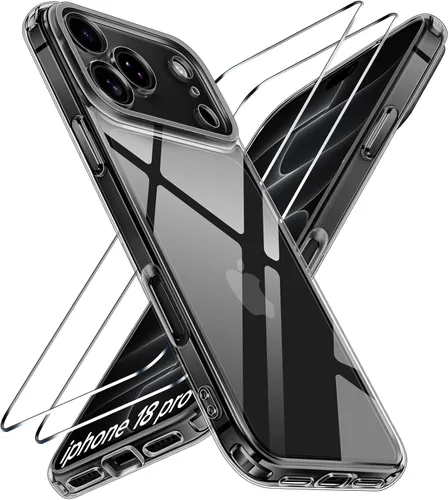 Vista 42 de ivoler Funda transparente 3 en 1 diseñada para iPhone 16 Plus de 6.7 pulgadas 2024 con 2 protectores de pantalla de vidrio templado, funda delgada
