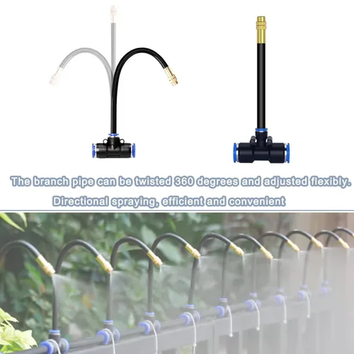 Vista 2 de Kit de riego por goteo de 49.21 pies, sistema automático de riego por goteo, sistema de riego de jardín flexible de 360°, sistema de riego de jardín