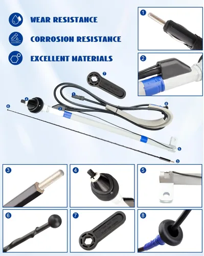 Vista 3 de ANODZU Conjunto de antena manual apto para Toyota Tacoma 1995-2004, contiene base de antena 86300-04050, tuerca de antena superior 86396-04010