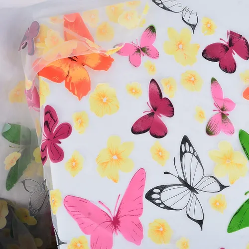 Vista 3 de Cortina de gasa transparente con patrón de mariposa de 3.3 x 6.6 ft, cortina de tul para puerta de ventana, para dormitorio, sala de estar, balcón