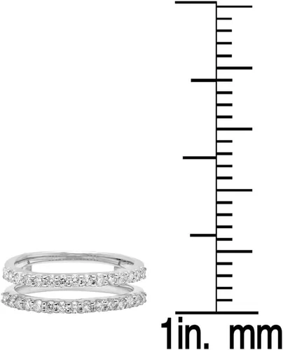 Vista 4 de Dazzlingrock Collection Anillo doble de oro de 14 quilates con diamante redondo de 0,50 quilates (quilates)