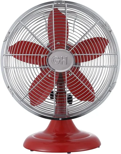 Vista 13 de Good Housekeeping 92604 Ventilador de escritorio de mesa de oficina de metal completo de 30,5 cm retro con oscilación amplia, 3 ajustes de velocidad