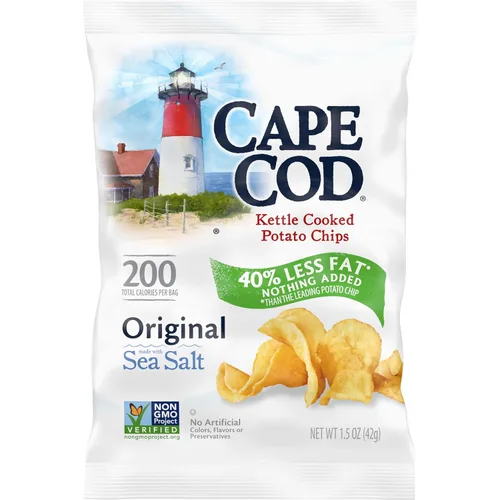 Vista 13 de Cape Cod Papas fritas, chips originales menos grasos, bolsas de aperitivos de 1 oz, 10