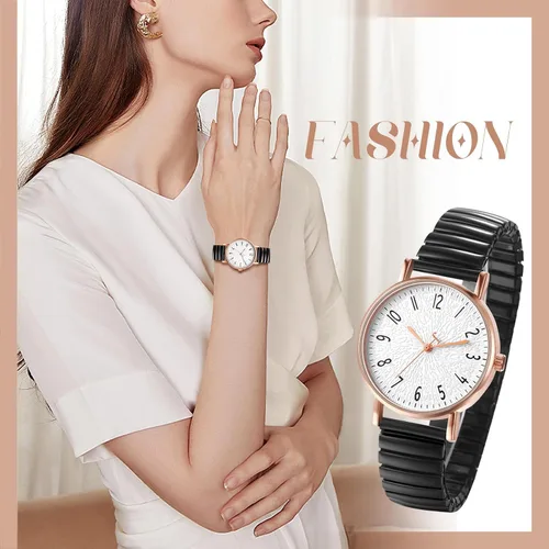 Vista 9 de OIDEA Relojes de mujer con correa elástica: relojes de pulsera de gran tamaño con números arábicos analógicos de cuarzo para mujer, banda elástica