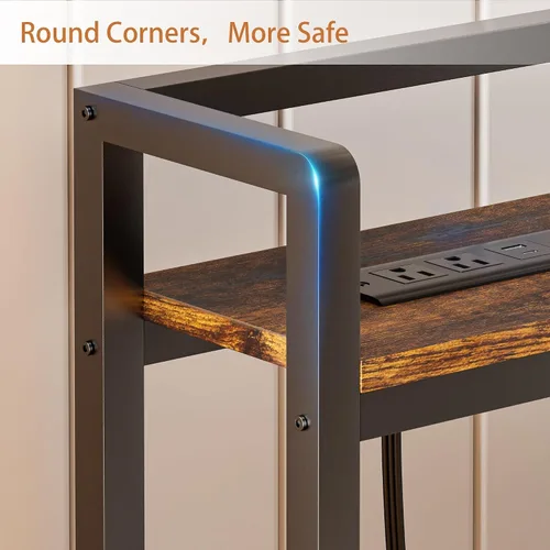 Vista 8 de LAKEMID Cabecera tamaño Queen, cabeceros con luz LED, salidas y puertos USB, cabecera con estante de almacenamiento, cabecera resistente y estable