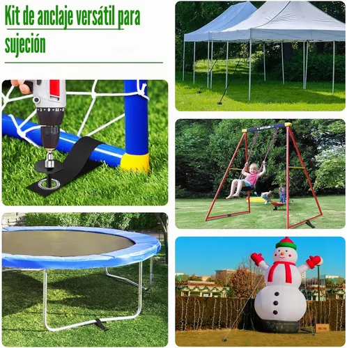 Vista 6 de Anclajes de suelo Eurmax USA Anclajes de trampolines con tornillo para vientos fuertes Estacas de tienda de campaña de alta resistencia Anclajes
