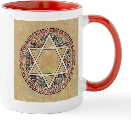 Vista 30 de CafePress STAR OF DAVID - Taza de café de cerámica (11.0 fl oz)