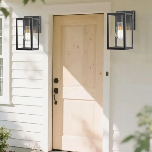 Vista 2 de Bestshared Lámpara de pared exterior, farol de pared exterior, accesorio de iluminación de montaje exterior, lámpara exterior para porche, entrada