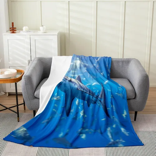 Vista 53 de Erosebridal Hammerhead Shark Flannel Blanket 40x50 Marine Life Fuzzy Plush Throw for Sofa Couch Hammerhead Shark Lover Gifts Ocean Sealife Fleece