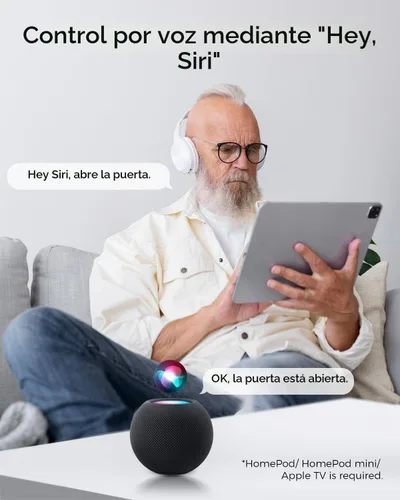 Vista 3 de Cerradura inteligente con llave Apple Home, cerradura de puerta de entrada sin llave para puerta delantera, funciona con Homekit, teclado, bloqueo