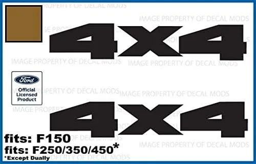 Vista 16 de CBM_Solid - Calcomanías adhesivas 4x4 para Ford F150 (2015-2020) y F250 F350 (2017-2020) (2017-2020) (Negro Mate)