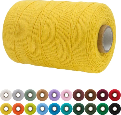 Vista 85 de JeogYong Cordón de macramé de un solo hilo 3 mm x 109 yardas (328 pies) Cuerda de algodón suave Hilo de macramé de 3 mm, suministros de macramé