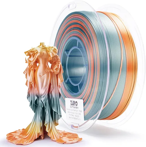 Vista 11 de ZIRO - Rápido cambio de color PLA, filamento de gradiente de color de 1.75mm, filamentos de PLA arcoíris brillantes, compatible con la mayoría