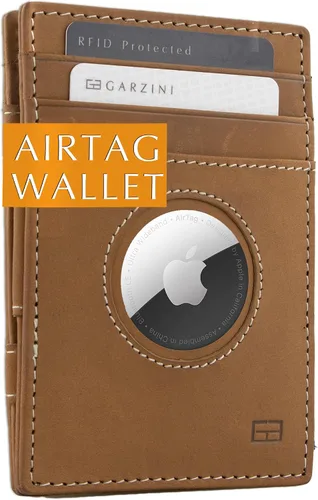 Vista 11 de GARZINI Billetera Airtag con bloqueador RFID, cartera mágica para hombre 01 Negro carbón