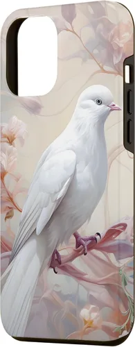 Vista 2 de Funda para iPhone 12 Pro Max Dove of Peace White Dove Pink Floral
