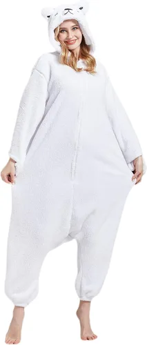 Vista 3 de DarkCom Pijama de una pieza de animal para mujer y hombre, disfraz de Halloween, ropa de dormir de Navidad
