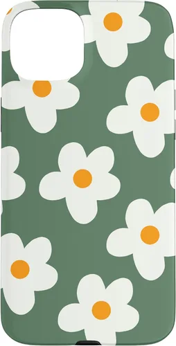 Vista 9 de Retro 60s flower vintage floral pattern sage green Groovy Case for iPhone 16