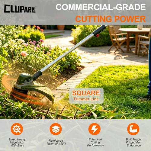 Vista 3 de Cluparis Línea de recortadora cuadrada resistente de 3 libras, línea de recortadora de hilo comercial de 0.155 pulgadas x 292 pies en carrete