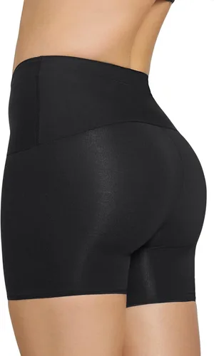 Vista 2 de Leonisa Pantalones cortos de compresión moderada de cintura alta para mujer faja moldeadora con control de abdomen