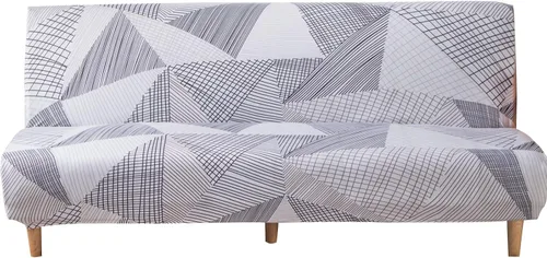 Vista 32 de MIFXIN Funda de sofá sin brazos, funda elástica plegable para futón, protector de muebles para sofá cama sin apoyabrazos, funda para sofá para Hojas