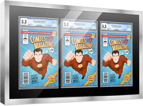 Vista 94 de Poster Palooza Marco de cómics con paspartú para 1 cómic de grado CGC, CBCS o PGX, marco de cómic de bronce para cómic de 8.125 x 13 pulgadas
