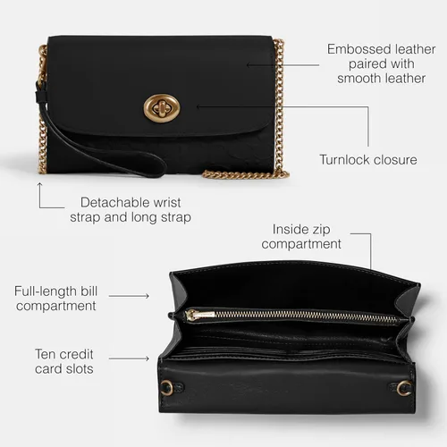Vista 3 de Signature Leather Chain Crossbody