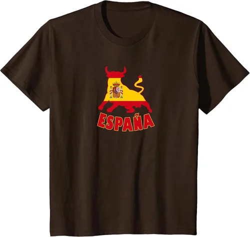 Vista 95 de Spain Espana with Bull and National Flag/Present T-Shirt Asphalt Grey