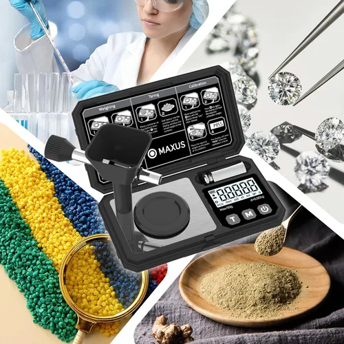 Vista 7 de MAXUS - Báscula digital de miligramo, 1.76 oz x 0.00 oz, peso de calibración de 1.76 oz Reloading Powder Scale with Trickler Accessories, Tray