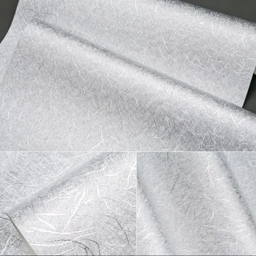 Vista 2 de QIHANG Color plateado grueso impermeable 1.7 ft*32.8 ft=5.3㎡ del papel pintado del telón de fondo de pantalla de la TV del hotel KTV del hotel